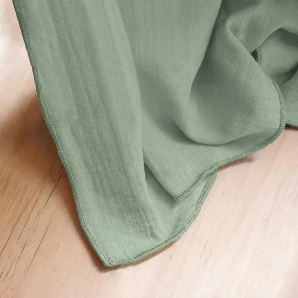 EMINZA Nappe rectangulaire gaze de coton (150 x 350 cm) Gaïa eucalyptus Vert Sale