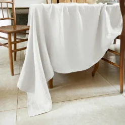 EMINZA Nappe rectangulaire lin lavé (170 x 350 cm) Louise he Blanc Discount