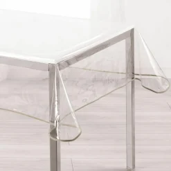 DOUCEUR D'INTERIEUR Nappe rectangulaire toile cirée transparente (140 x 240 cm) Garden Taupe Online