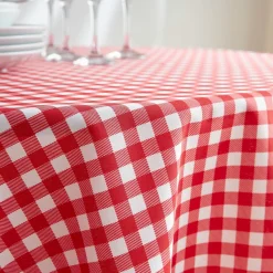 EMINZA Nappe ronde anti tache (180 cm) Elise Vichy Rouge Vichy-rouge Sale