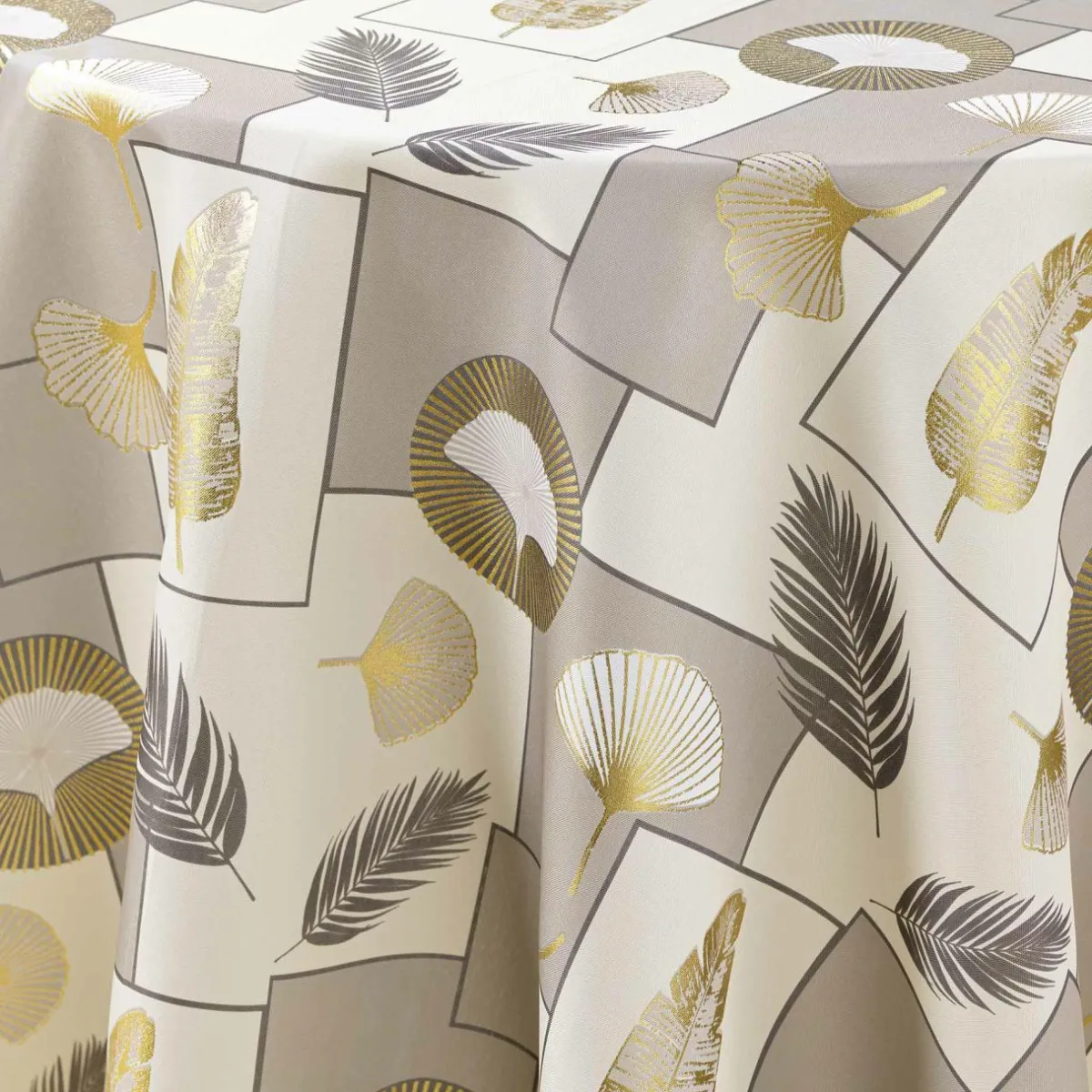 douceur d'intu017drieur Nappe ronde anti tache (180 cm) Natane Beige Clearance
