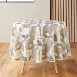 douceur d'intu017drieur Nappe ronde anti tache (180 cm) Natane Beige Clearance