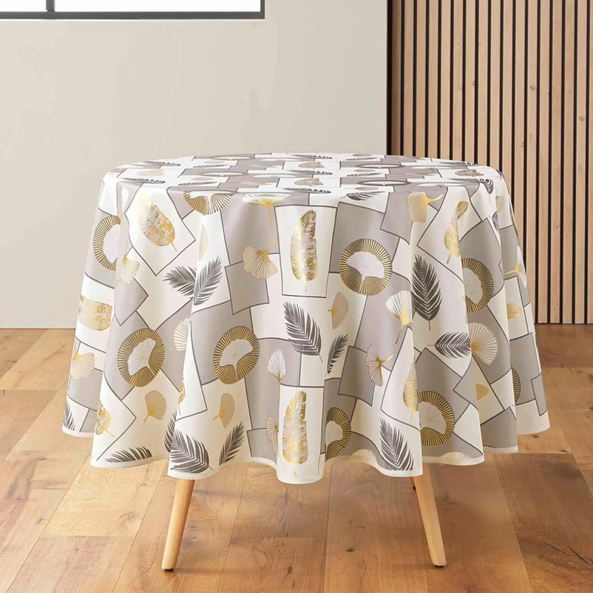 douceur d'intu017drieur Nappe ronde anti tache (180 cm) Natane Beige Clearance