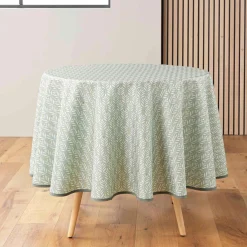 douceur d'intu017drieur Nappe ronde anti tache (180 cm) Piana Vert sauge Discount