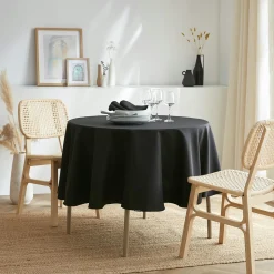 EMINZA Nappe ronde anti tache (180 cm) Elise e Noir Best