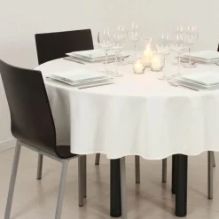 ATMOSPHERA Nappe ronde anti tache (D180 cm) Lina Ivoire New
