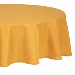 ATMOSPHERA Nappe ronde anti tache (D180 cm) Mina Jaune ocre Hot