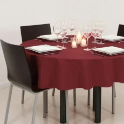 ATMOSPHERA Nappe ronde anti tache (D180 cm) Lina Rouge Bordeaux