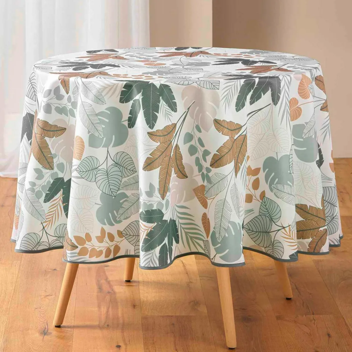 douceur d'intu017drieur Nappe ronde antitache (180 cm) Fidji e Vert New