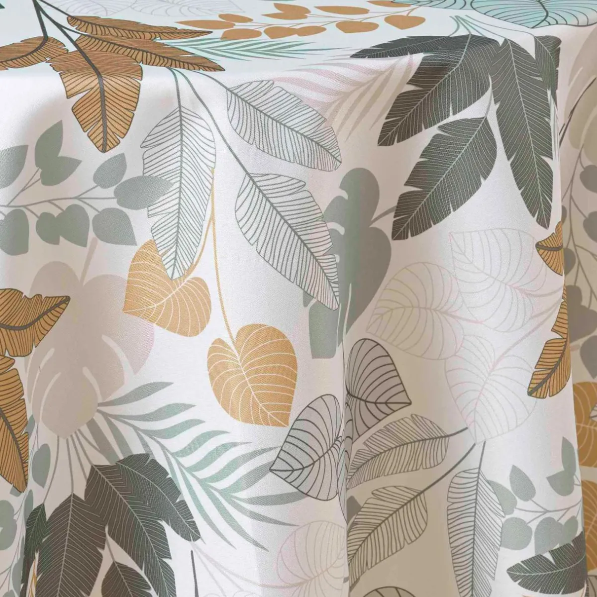 douceur d'intu017drieur Nappe ronde antitache (180 cm) Fidji e Vert New