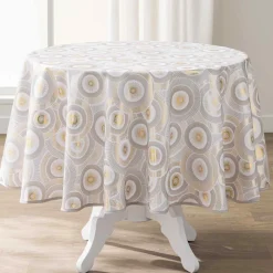 douceur d'intu017drieur Nappe ronde antitache (180 cm) Eclipse he Blanc