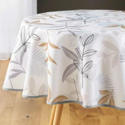DOUCEUR D'INTERIEUR Nappe ronde anti-taches (D180 cm) Miraline e Gris Clearance