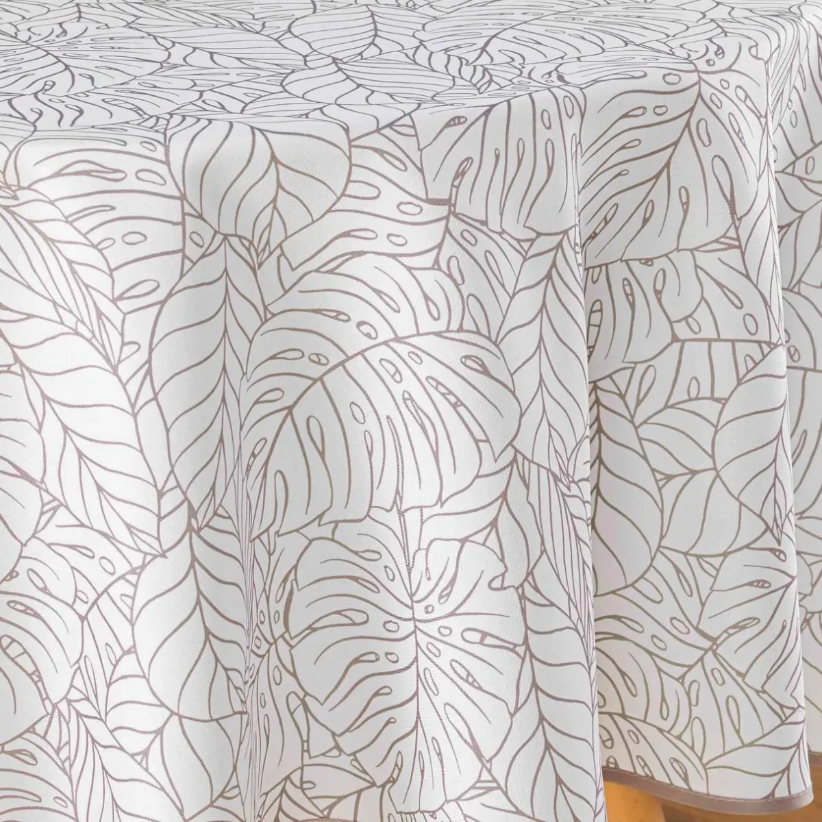 DOUCEUR D'INTERIEUR Nappe ronde anti-taches (D180 cm) Solea he Blanc Clearance
