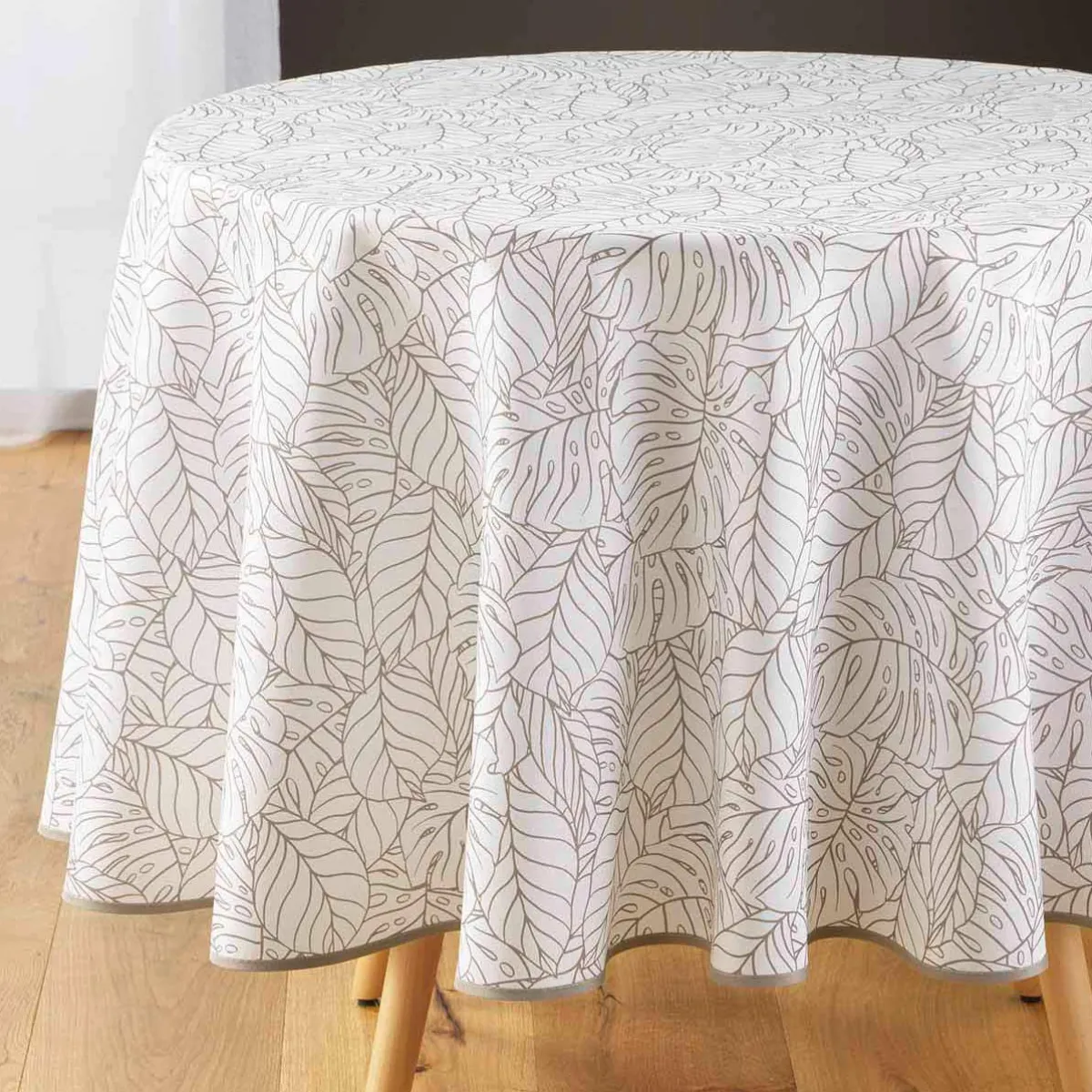 DOUCEUR D'INTERIEUR Nappe ronde anti-taches (D180 cm) Solea he Blanc Clearance
