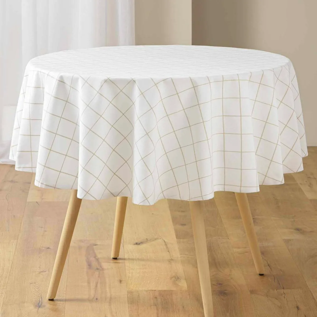 douceur d'intu017drieur Nappe ronde coton (180 cm) Axel he Blanc Online