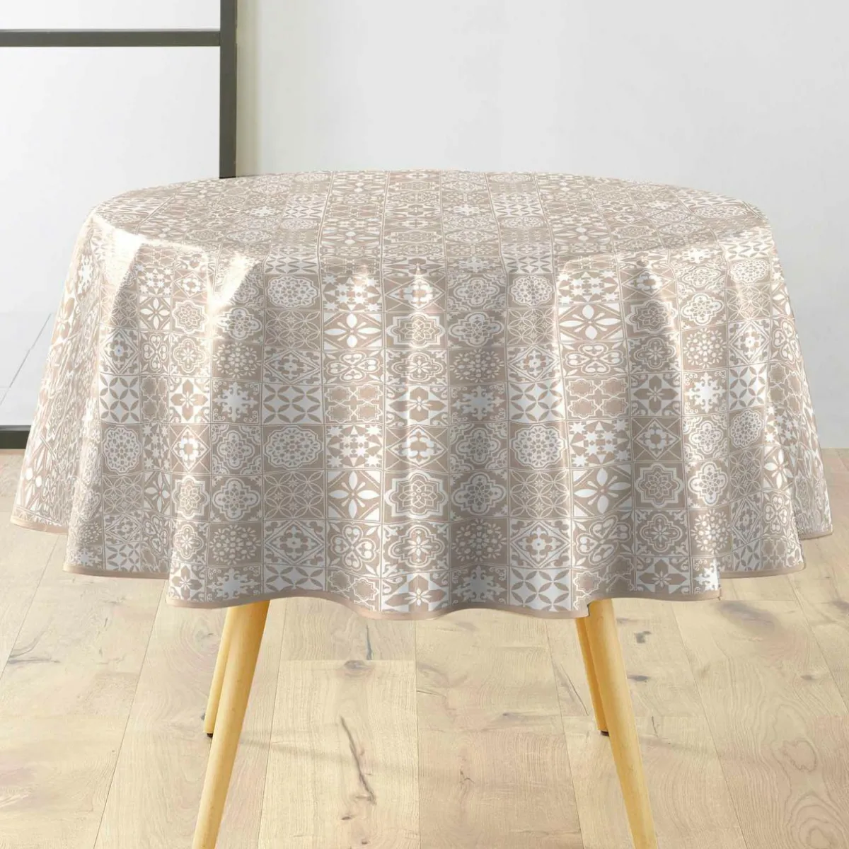 douceur d'intu017drieur Nappe ronde enduite PVC (160 cm) Carella he Blanc Clearance