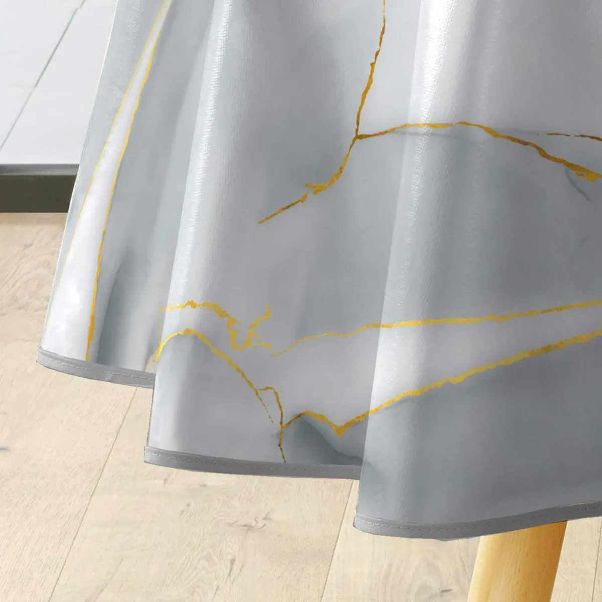 douceur d'intu017drieur Nappe ronde enduite PVC (160 cm) Marbrelle e Gris Clearance