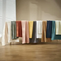 EMINZA Nappe ronde gaze de coton (180 cm) Gaïa Jaune safran Discount