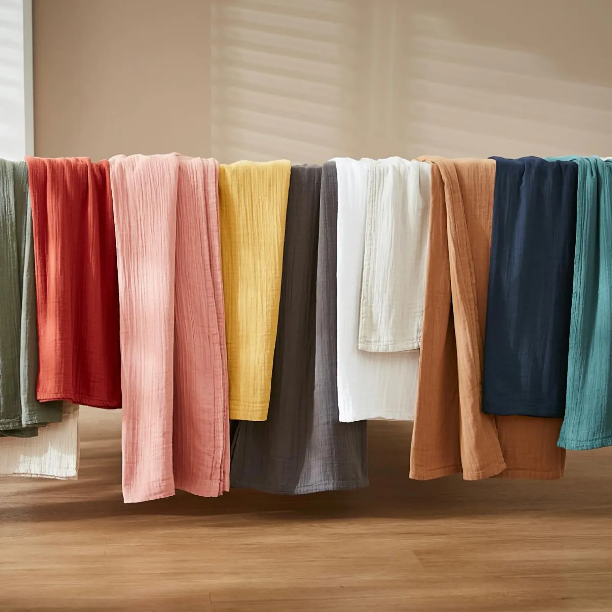EMINZA Nappe ronde gaze de coton (180 cm) Gaïa chantilly Blanc Outlet