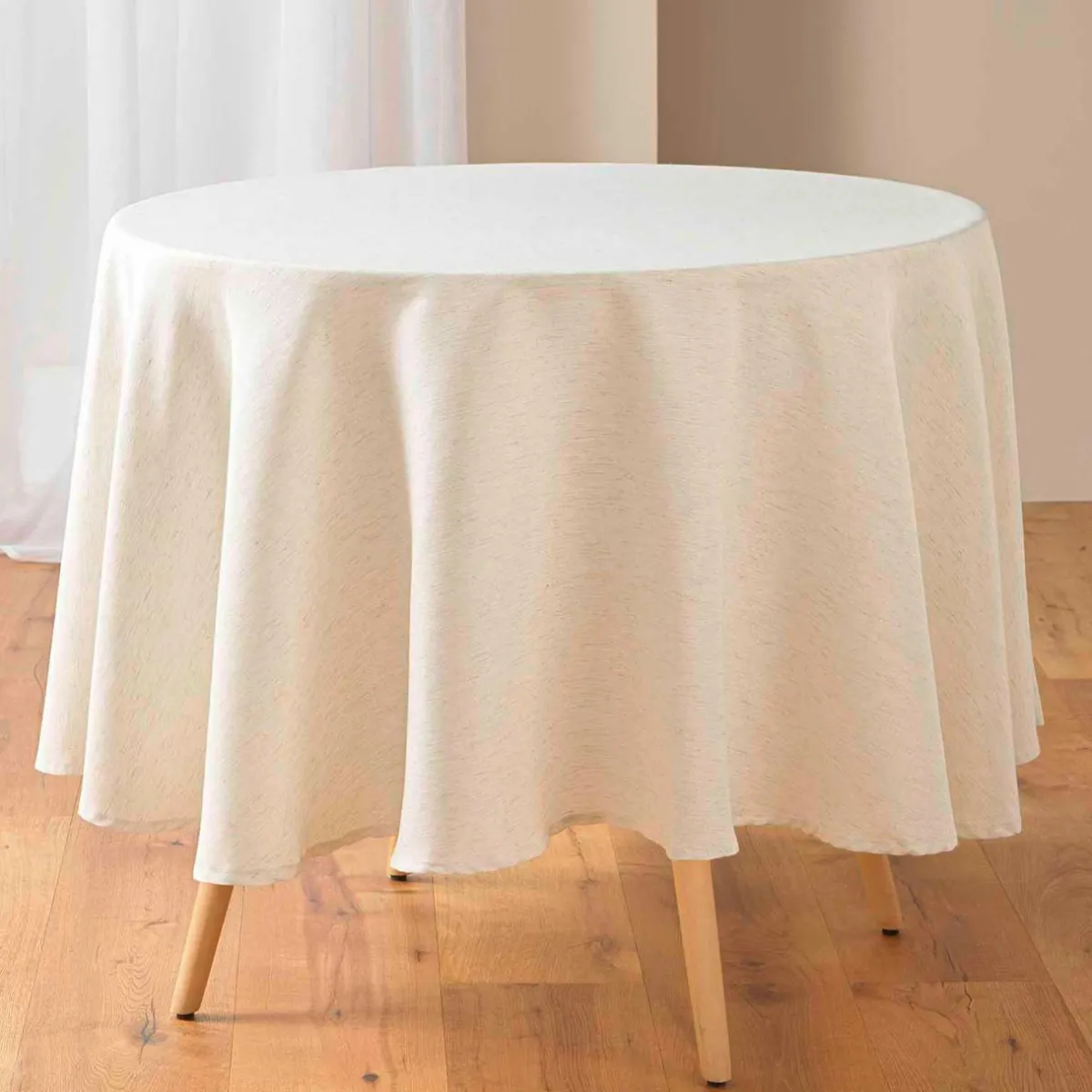 douceur d'intu017drieur Nappe ronde lin (180 cm) Pauline Écru Ecru Sale