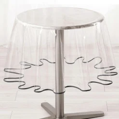 DOUCEUR D'INTERIEUR Nappe ronde toile cirée transparente (D180 cm) Garden Anthracite Gris foncé Sale