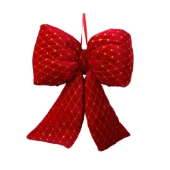 KAEMINGK Noeud de Noël en velours (H19 cm) Courchevel pailleté Rouge Online