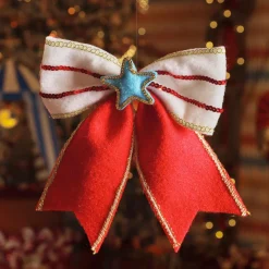 KAEMINGK Noeud de Noël (H23 cm) Circus étoile Bleu Rouge Outlet