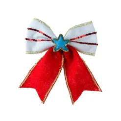 KAEMINGK Noeud de Noël (H23 cm) Circus étoile Bleu Rouge Outlet