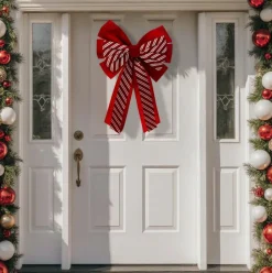 Feeric Lights & Christmas Noeud ruban Rayé (H60 cm) Rouge Sale