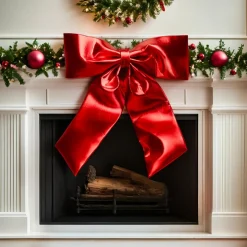 KOOPMAN Nœud de Noël Géant (H80 cm) Shiny Rouge Best