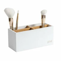 5 Five Simply Smart Organisateur de maquillage 4 compartiments Natureo Blanc