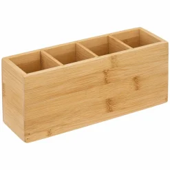 5 Five Simply Smart Organisateur de maquillage 4 compartiments Bambou Naturel
