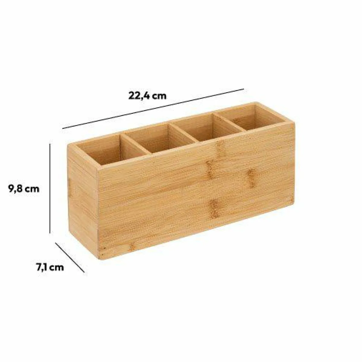 5 Five Simply Smart Organisateur de maquillage 4 compartiments Bambou Naturel