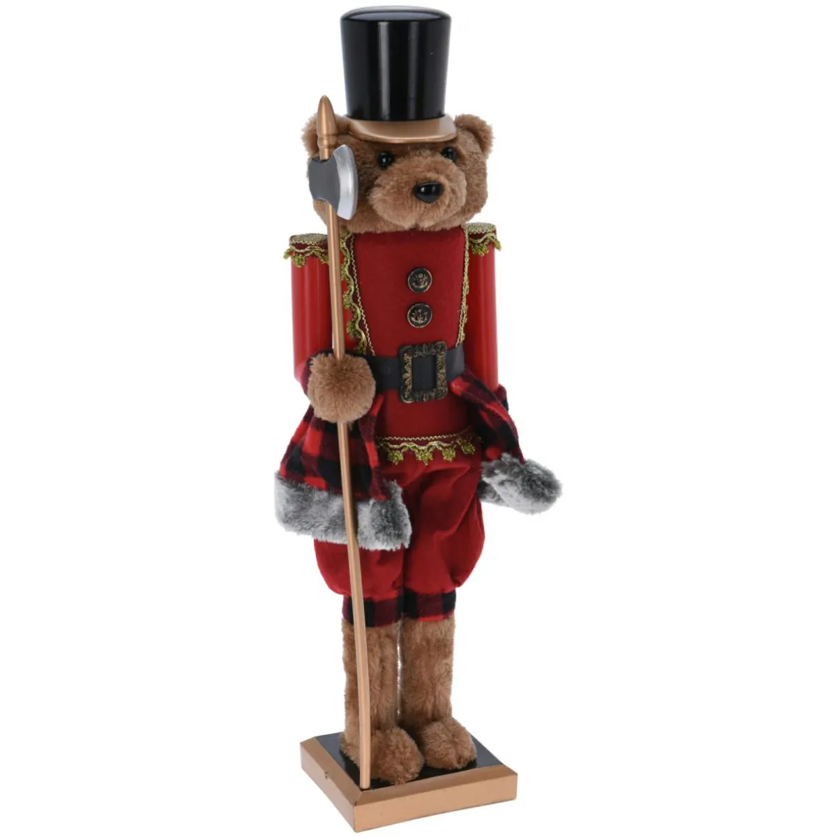 KOOPMAN Ours casse-noisette (H60 cm) Misha le soldat Rouge et Noir Clearance