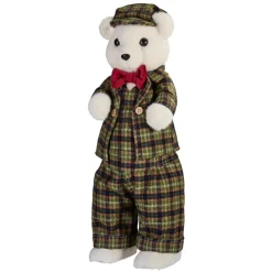 KOOPMAN Ours de Noël (H52cm) Teddy carreaux tartan Vert Best