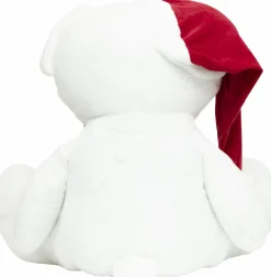 JJA Ours en peluche (H100 cm) Jules et nœud velours et rouge Blanc