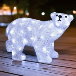 Feeric Lights & Christmas Ours lumineux 60 LED (H35 cm) Bali Blanc froid Hot