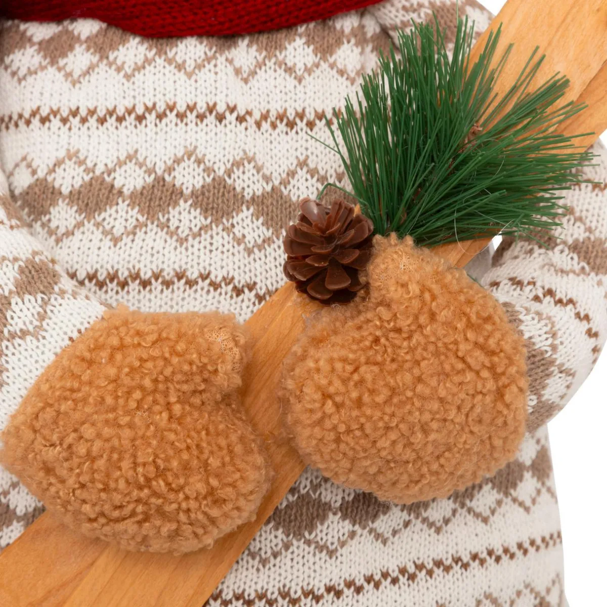JJA Ours peluche jambes téléscopiques (H95 cm) Petit Skieur Rouge Clearance