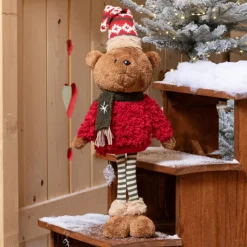 KAEMINGK Ourson de Noël déco (H54 cm) Pippin à la montagne Rouge