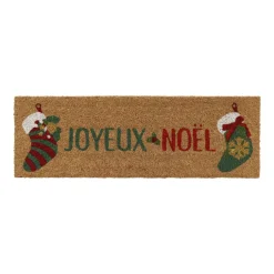LUANCE Paillasson de Noël coco (25 x 75 cm) Chaussettes de Noël Multicolore