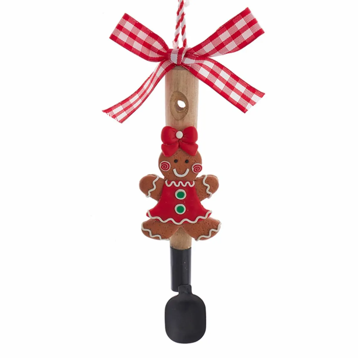 CHRISTMAS INSPIRATIONS Pain d'épices à suspendre (H12 cm) Cuillère de Noël Rouge