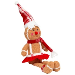 JJA Pain d'épices assis (H43 cm) Miss Noël Marron clair Discount