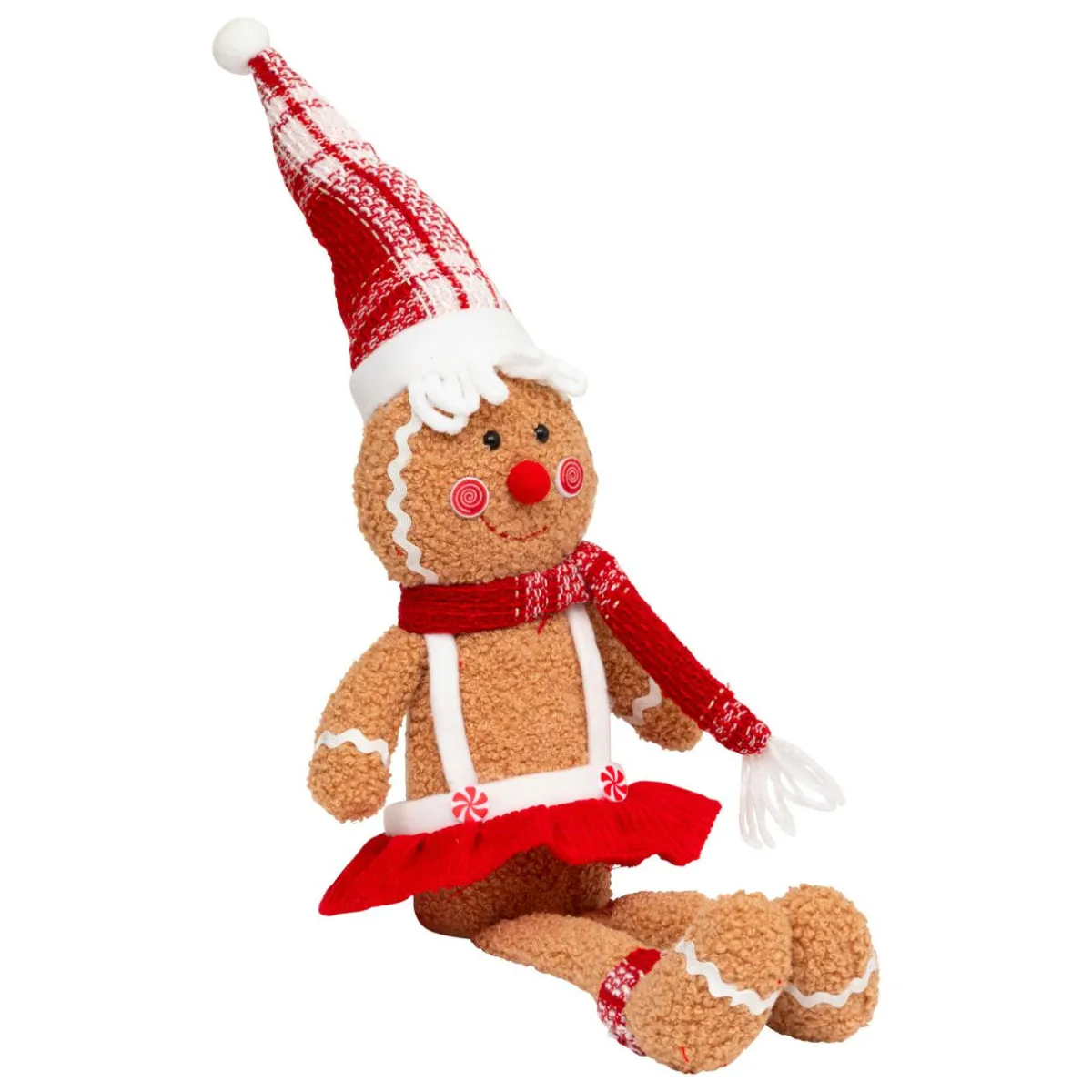 JJA Pain d'épices assis (H43 cm) Miss Noël Marron clair Discount