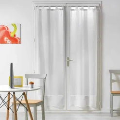 DOUCEUR D'INTERIEUR Paire de voilages à passants (70 x 200 cm) Salina Blanc Best