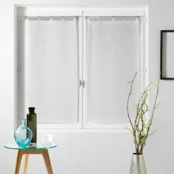 DOUCEUR D'INTERIEUR Paire de voilages à passants (60 x 120 cm) Milza Blanc Clearance