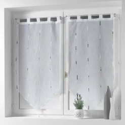 DOUCEUR D'INTERIEUR Paire de voilages à passants (90 x 120 cm) Chenilla Gris Best