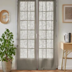 EMINZA Paire de voilages passe-tringle effet lin (70 x 200 cm) Robin Taupe Outlet
