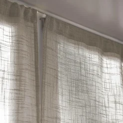 EMINZA Paire de voilages passe-tringle effet lin (60 x 120 cm) Robin Taupe Outlet