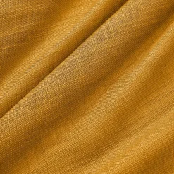 EMINZA Paire de voilages passe-tringle effet lin (60 x 90 cm) Robin Jaune ocre Hot
