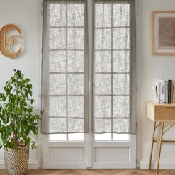 EMINZA Paire de voilages passe-tringle effet lin (60 x 160 cm) Robin Taupe Outlet